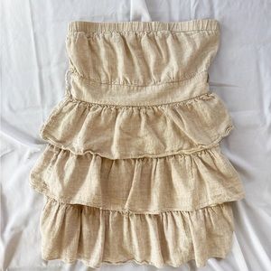 Papaya strapless beige dresss